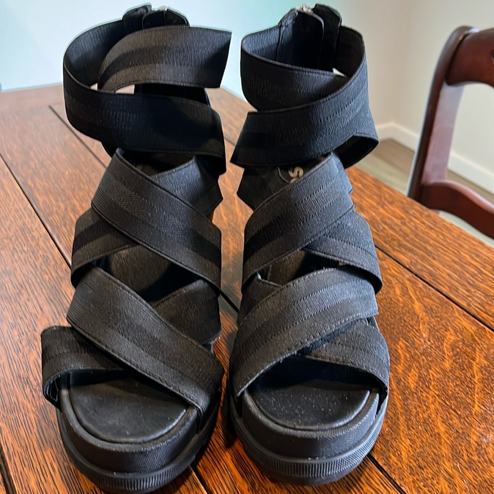 Sorel platform sandals.